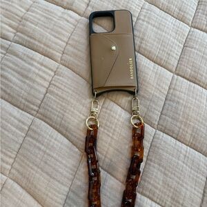 Bandolier Tan Phone Case with Tortoise Chain - iPhone 13 Pro
